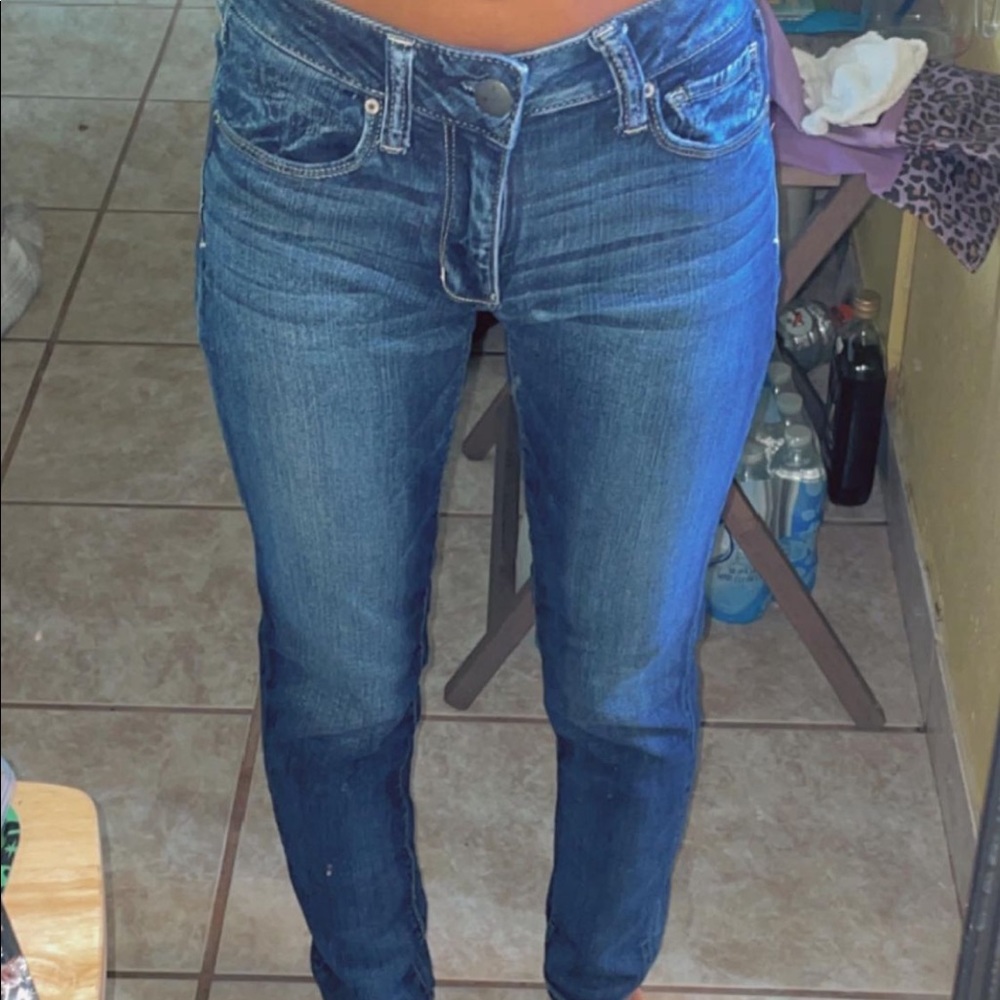 American Eagle Blue Skinny Jeans (Super Super Stretch)